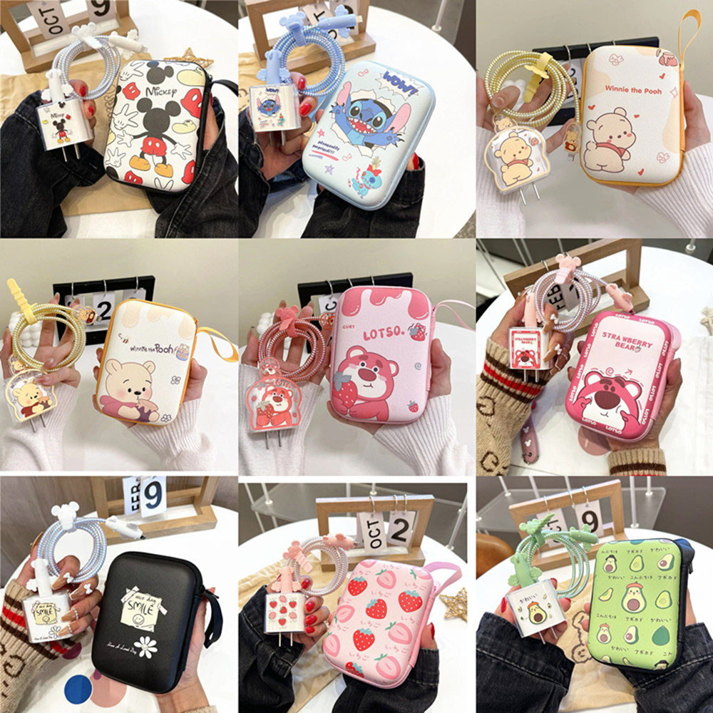 Phone Accessories Box Set - Protector de Cable de dibujos animados