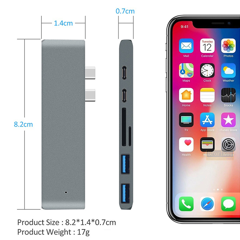 Hub USB C 7 en 2 para MacBook  - Micro Sd Card reseña y precio