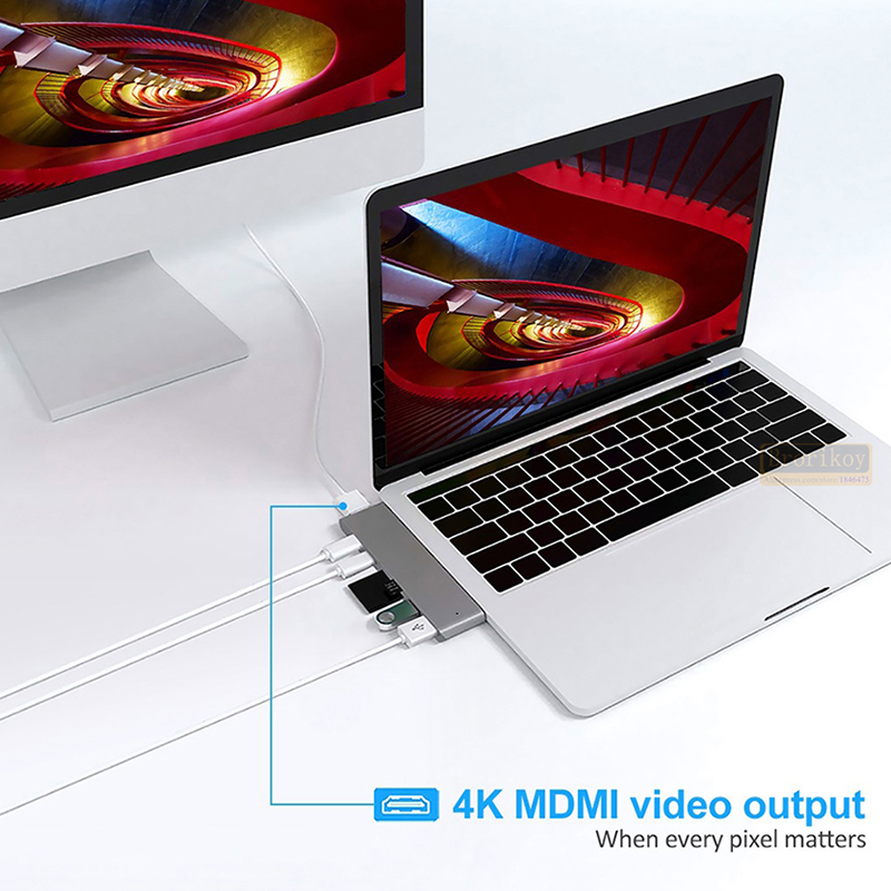 Hub USB C 7 en 2 para MacBook  - Micro Sd Card reseña y precio